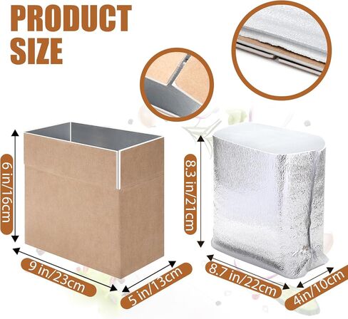 10 عبوات صغيرة من صناديق الشحن المعزولة المزدوجة، 9 × 6 × 5 بوصات صندوق شحن صغير معزول مع كيس من رقائق الألومنيوم، صناديق شحن باردة للأغذية المجمدة، تعبئة بريدية in Kuwait