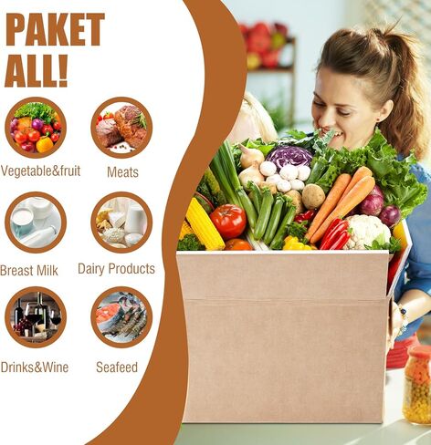 10 عبوات صغيرة من صناديق الشحن المعزولة المزدوجة، 9 × 6 × 5 بوصات صندوق شحن صغير معزول مع كيس من رقائق الألومنيوم، صناديق شحن باردة للأغذية المجمدة، تعبئة بريدية in Kuwait