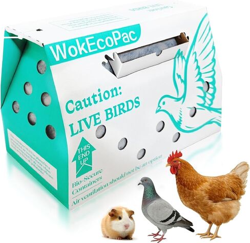 12 Pack Single Live Bird Shipping Boxes, Live Chicken Shipping Boxes, Poultry Shipping Boxes has Ventilation Openings, Cardboard Pet Carrier for Chicken, Bird, Duck, Pigeons, Canaries 17.7x7.8x11.8 in in Saudi Arabia