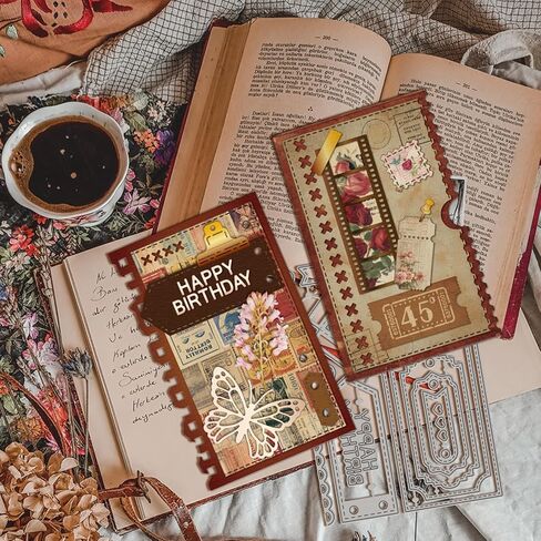 GLOBLELAND 8 Pcs Page Album Cutting Dies for Card Making Bookmarks Metal Die Cuts Book Corners Cutting Dies Templates for Scrapbooking Journal Embossing Paper Craft Decor in Kuwait