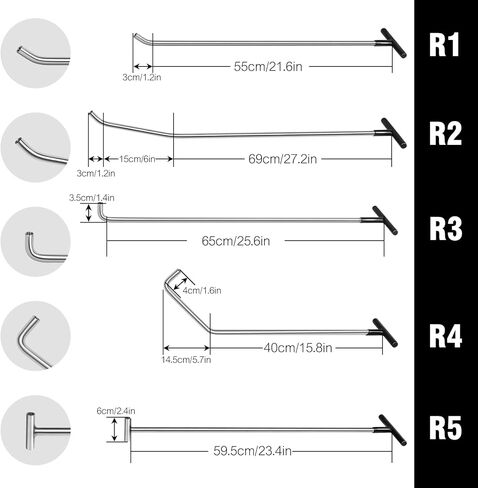 LadyRosian Paintless Dent Repair Tools 5 Pieces of Dent Removal Rods with Awl Head Dent Hail Repair Tools Paintless Dent Removal Kit Car Auto Body Dent Removal of Hail Dents and Door Ding in Saudi Arabia