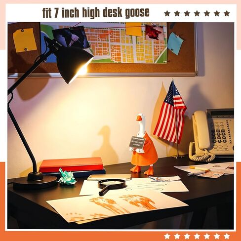 1 Set 7 Inch Mini Desk Goose Outfit Felt Prisoner Costumes with Mini Handcuff Crime Sign Accessories for Magnetic Goose Statue Desk Keyholder Decor (Prison Fugitive Set) in Kuwait