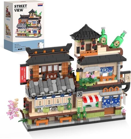 Japanese Ramen Shop Mini Building Blocks Set | 1102 PCS Realistic Street View Architecture Model Kit | Collectible Construction Toy | Aesthetic Desk Decor Gift for Teens & Adults in Kuwait