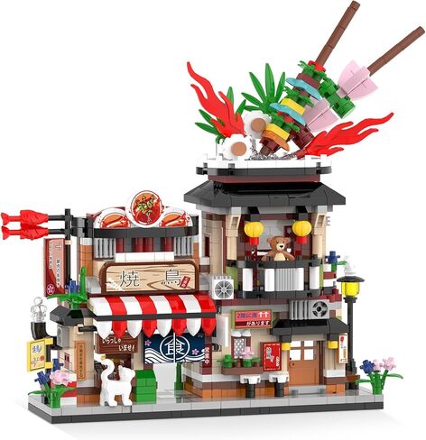 Japanese Ramen Shop Mini Building Blocks Set | 1102 PCS Realistic Street View Architecture Model Kit | Collectible Construction Toy | Aesthetic Desk Decor Gift for Teens & Adults in Kuwait