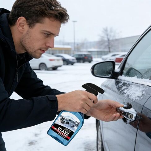De Icer for Car Windshield | 12fl.oz Glass Liquid Defroster - Windshield Ice Melt - for Truck Frost Windscreens Mirrors Headlights Locks in Kuwait