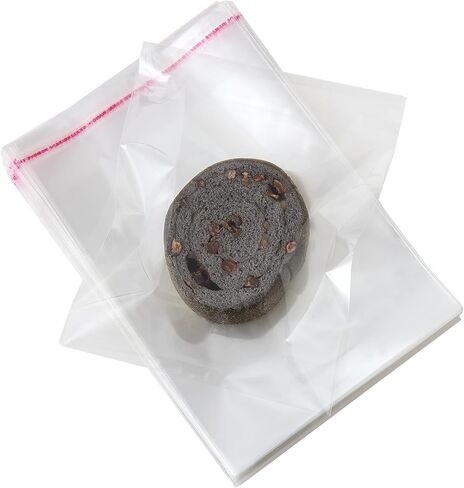 Cellophane Cookie Bags with Seal, 100 Pcs Transparent Self-Sealing Treat Bags 4"W X 4"H, Clear Cookie Wrappers For Baking Supplies in Saudi Arabia