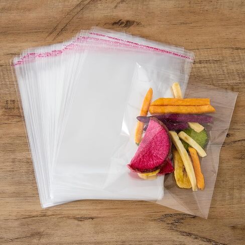 Cellophane Cookie Bags with Seal, 100 Pcs Transparent Self-Sealing Treat Bags 4"W X 4"H, Clear Cookie Wrappers For Baking Supplies in Saudi Arabia