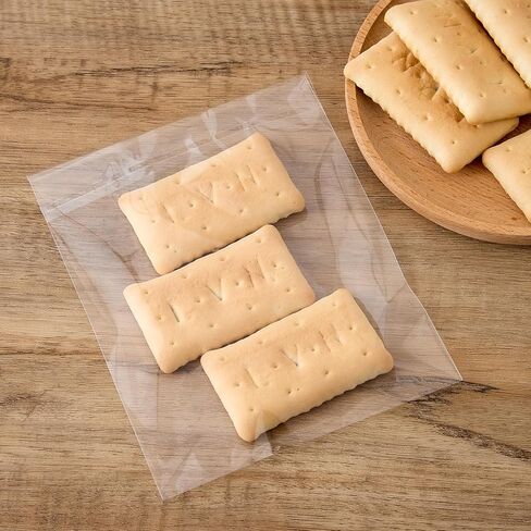 Cellophane Cookie Bags with Seal, 100 Pcs Transparent Self-Sealing Treat Bags 4"W X 4"H, Clear Cookie Wrappers For Baking Supplies in Saudi Arabia