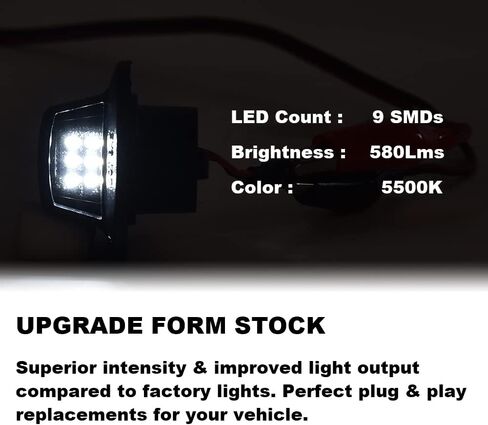 مجموعة مصابيح لوحة الترخيص LED G-PLUS متوافقة مع 1997-2011 دودج داكوتا/2006-2009 ميتسوبيشي رايدر، #55055292 حزمة بيضاء ساطعة من 2 in Kuwait