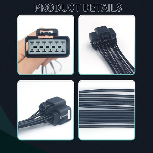 MOMYCAT WPT928 12-Pin Wiring Kit Heated/Cooled Seat Connector Wire Harness, Replaces 3U2Z-14S411-ZMB Compatible with Ford F150 F250 Explorer Mustang Fusion Lincoln 2003-2019 in Saudi Arabia