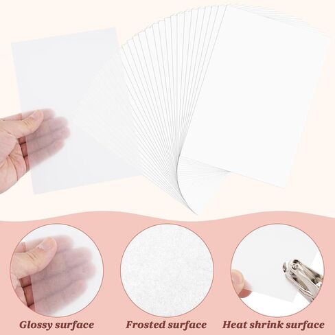 YYANMYI 165Pcs Shrink Paper Keychain Kit, Includes 30Pcs Shrinky Plastic Sheets 7.9"x5.7",Hole Punch, Lobster Clasps,Jump Rings DIY Crafts for Kids Teens Adults in Kuwait