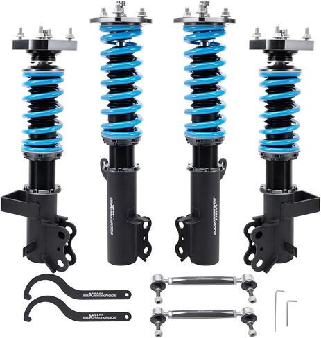 maxpeedingrods Coilover لسيارة Toyota MR2 SW20/SW21 1990-1999، مجموعة تعليق كويلوفيرس قابلة للتعديل بـ 24 مستوى، مجموعات خفض مطورة T6 قابلة للتعديل باللون الأزرق in Kuwait