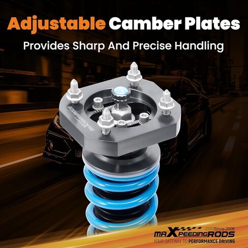maxpeedingrods Coilover لسيارة Toyota MR2 SW20/SW21 1990-1999، مجموعة تعليق كويلوفيرس قابلة للتعديل بـ 24 مستوى، مجموعات خفض مطورة T6 قابلة للتعديل باللون الأزرق in Kuwait