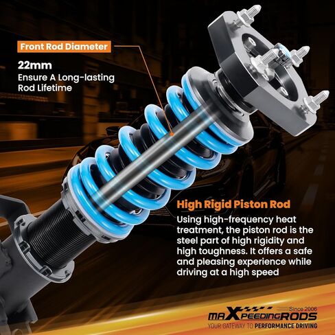 maxpeedingrods Coilover لسيارة Toyota MR2 SW20/SW21 1990-1999، مجموعة تعليق كويلوفيرس قابلة للتعديل بـ 24 مستوى، مجموعات خفض مطورة T6 قابلة للتعديل باللون الأزرق in Kuwait