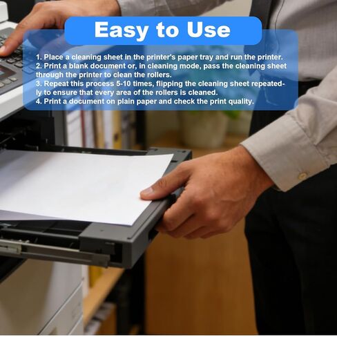 30-Pack Printer Cleaning Sheets, 11.2x8.26in Inkjet & Toner Printer Cleaning Kit, Universal Scanner Fixing Paper Supplies, Removes Dust & Debris from Rollers for Copiers Fax Machines Scanners in Kuwait