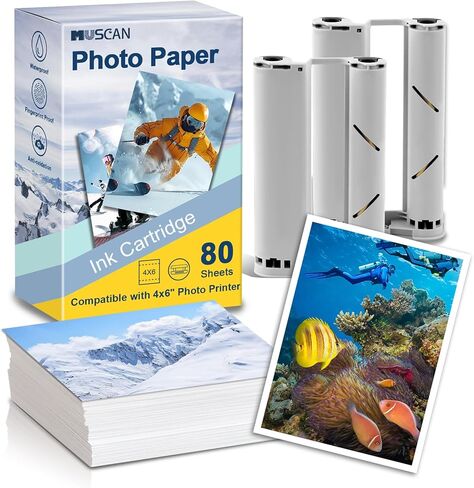 Compatible SD21/SD31 Refill Cartridge and Photo Paper 4x6 for Liene Amber M100/M200 Photo Printer (2 Cartridge,80 Sheets 4x6 Glossy Photo Paper) – Also Compatible with DHP512/DHP513 Printer in Saudi Arabia