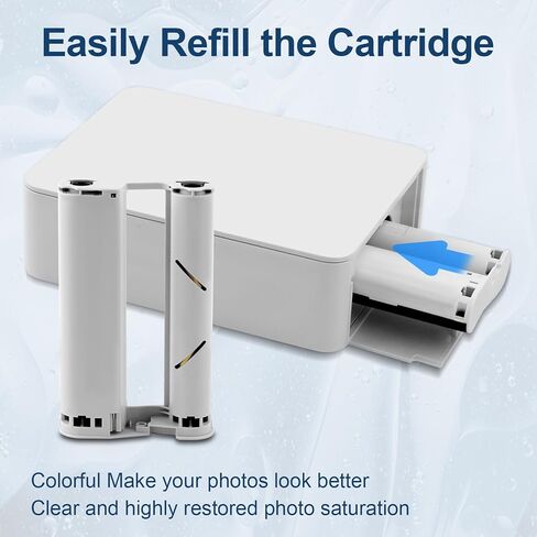 Compatible SD21/SD31 Refill Cartridge and Photo Paper 4x6 for Liene Amber M100/M200 Photo Printer (2 Cartridge,80 Sheets 4x6 Glossy Photo Paper) – Also Compatible with DHP512/DHP513 Printer in Saudi Arabia