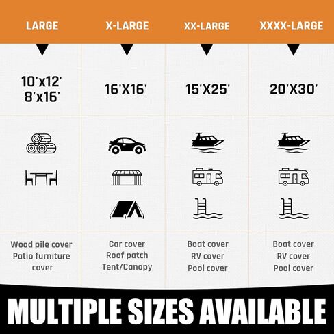 10x12FT Waterproof Tarp, Yumatum 10 Mil Heavy Duty Tarps with Reinforced Edges/Brass Grommets, 100% UV Blocking/Tear Resistant Poly Tarp for Camping, Patio, Tent, Boat(Brown/Black) in Saudi Arabia