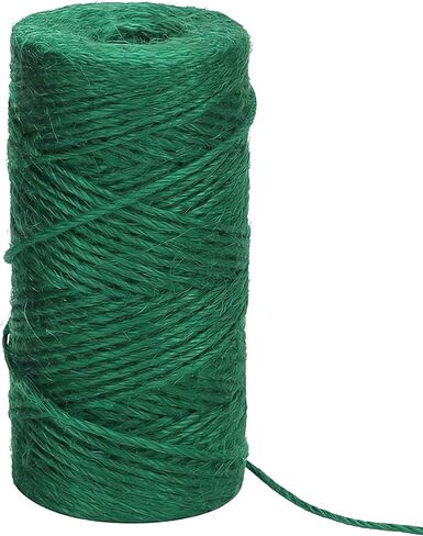 Green Natural Jute Twine, 328 Feet Garden Twine String for Gardening Jute Rope String Garden Plant Ties String 2mm Hemp Rope Garden Twine for Climbing Plants Tomatoes DIY Crafts Projects Gift Wrapping in Saudi Arabia