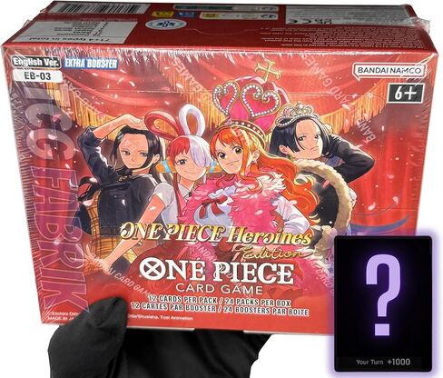 EB03 Heroines Edition Booster Box English EB-03 Extra Booster Box Display Factory مختوم لبطاقات EB03 One Piece الإنجليزية TCG (24 حزمة) + بطاقة TCG Fabrik Don المخصصة in Kuwait
