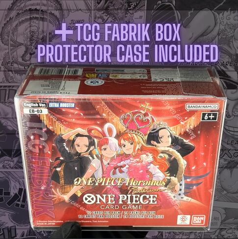 EB03 Heroines Edition Booster Box English EB-03 Extra Booster Box Display Factory مختوم لبطاقات EB03 One Piece الإنجليزية TCG (24 حزمة) + بطاقة TCG Fabrik Don المخصصة in Kuwait