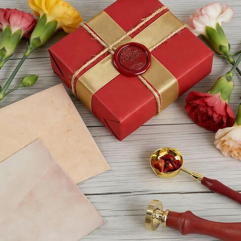 42 Pcs Vintage Paper and Envelopes Set Including 15 Envelopes Sealing 15 Writing Stationery Paper Letter 8 Wax Sticks 2 Tea Candles Wax Spoon and Seal Stamp for Stamp, Parcels, Invitations in Saudi Arabia
