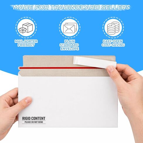 100 حزمة من مظاريف بطاقات التداول البريدية، مظاريف شحن البطاقات مقاس 7 بوصة × 4.35 بوصة، مجموعة شحن مع حاملات بطاقات شبه صلبة مصممة لإرسال البريد العلوي، ومستلزمات حماية شحن البطاقات in Kuwait