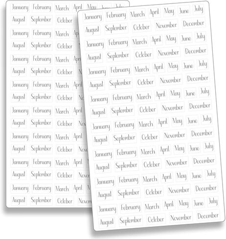Clear Micro Month Stickers – 2 Sheet Set | .325" Tall Planner Month Labels | Transparent Calendar Stickers for Planners, Journals & Binders (Lily & Bloom) in Kuwait
