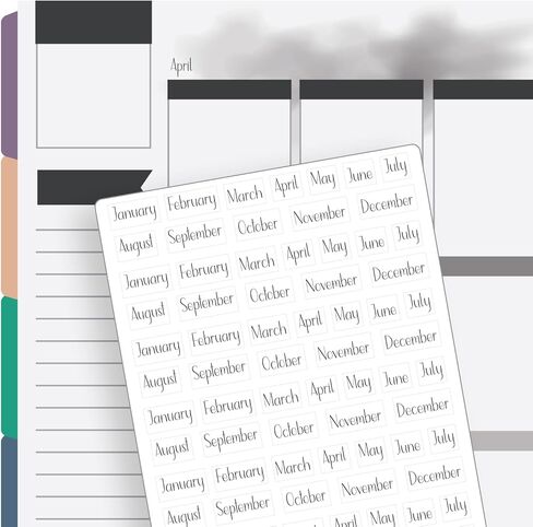 Clear Micro Month Stickers – 2 Sheet Set | .325" Tall Planner Month Labels | Transparent Calendar Stickers for Planners, Journals & Binders (Lily & Bloom) in Kuwait
