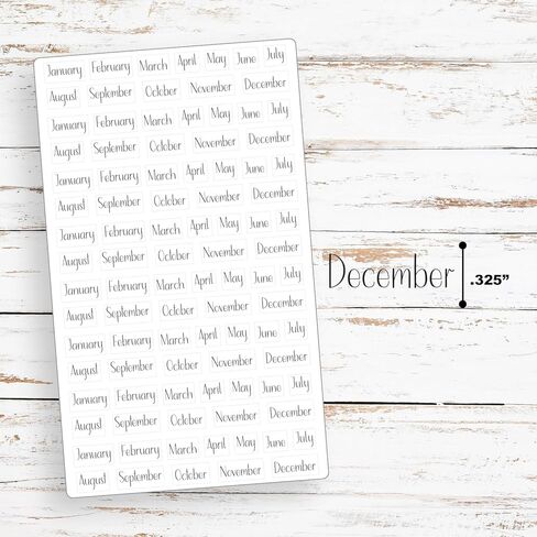 Clear Micro Month Stickers – 2 Sheet Set | .325" Tall Planner Month Labels | Transparent Calendar Stickers for Planners, Journals & Binders (Lily & Bloom) in Kuwait