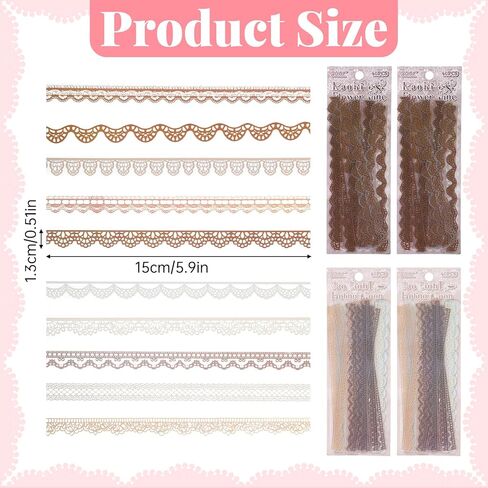 160 PCS Lace Stickers for Scrapbooking Vintage Border Stickers Scrapbook Embellishments Scrapbook Borders Junk Journal Supplies for DIY Craft Planners Wedding Invitations Photo Decoration in Saudi Arabia