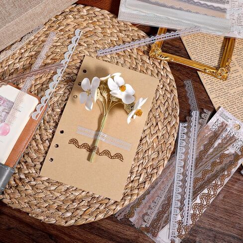 160 PCS Lace Stickers for Scrapbooking Vintage Border Stickers Scrapbook Embellishments Scrapbook Borders Junk Journal Supplies for DIY Craft Planners Wedding Invitations Photo Decoration in Saudi Arabia