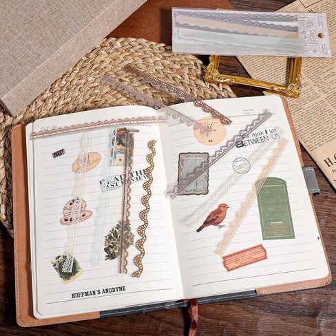 160 PCS Lace Stickers for Scrapbooking Vintage Border Stickers Scrapbook Embellishments Scrapbook Borders Junk Journal Supplies for DIY Craft Planners Wedding Invitations Photo Decoration in Saudi Arabia