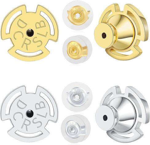 Earring Backs for Droopy Ears, DCRSLB Earring Back Replacements 4PCS Cycle Shape Support Backings for Heavy Earrings Plus 4PCS Silicone Backers Locking Lifters for Studs,Mixed Color in Saudi Arabia