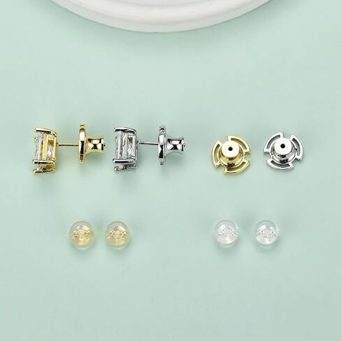 Earring Backs for Droopy Ears, DCRSLB Earring Back Replacements 4PCS Cycle Shape Support Backings for Heavy Earrings Plus 4PCS Silicone Backers Locking Lifters for Studs,Mixed Color in Saudi Arabia