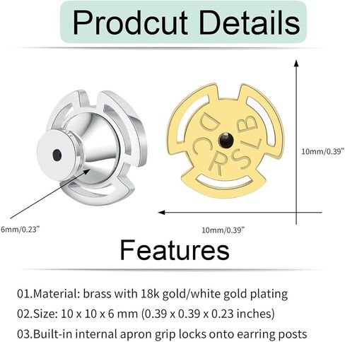 Earring Backs for Droopy Ears, DCRSLB Earring Back Replacements 4PCS Cycle Shape Support Backings for Heavy Earrings Plus 4PCS Silicone Backers Locking Lifters for Studs,Mixed Color in Saudi Arabia