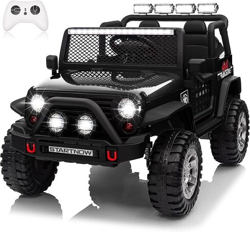 24V 4WD Ride on Truck Car w/800W Motors, Gift Flower, Remote Control, 2 Seaters, Light Bar, 3 Speeds, Pop Music, Power Four Wheels, 24 Volt Ride on Toy Car for Big Kids, R-Red in Saudi Arabia