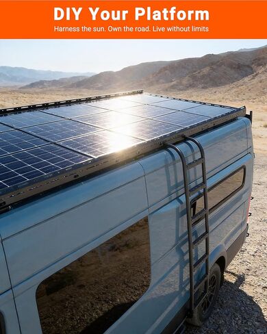 حامل سقف من الألومنيوم لسيارة RAM ProMaster 159 بوصة ذات سقف مرتفع 2014-2026، وليس لـ 159 بوصة EXT، ملف تعريف منخفض مع هدية أمامية للرياح، 6 قضبان متقاطعة على شكل حرف T قابلة للتعديل، نظام معياري in Kuwait