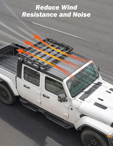 سلة رف سقف مطورة من JOYTUTUS متوافقة مع 2018-2026 Wrangler JL & Gladiator JT (السطح الصلب فقط)، قابلة للطي والتوسيع بحرية، حامل البضائع على سقف السيارة 350 رطلاً in Kuwait