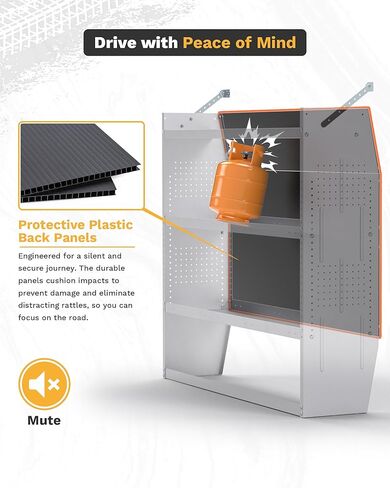SV-5246 Steel Low/Mid/High Roof Van Shelving Storage System Fits Transit, GM, NV, Promaster, Sprinter and Metris, Contoured Shelving Unit, 52" W x 46" H x 13" D in Saudi Arabia