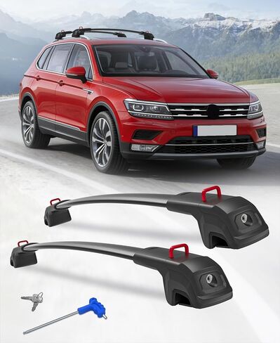 قضبان متقاطعة لرف السقف 2026 بوزن 360 رطل متوافقة مع Subaru Crosstrek Wilderness 2024-2026 وVolkswagen VW Tiguan 2018-2026 (ليست محدودة) وTaos 2022-2026 قضبان سقف من الألومنيوم قابلة للقفل in Kuwait