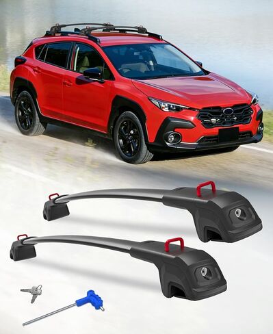قضبان متقاطعة لرف السقف 2026 بوزن 360 رطل متوافقة مع Subaru Crosstrek Wilderness 2024-2026 وVolkswagen VW Tiguan 2018-2026 (ليست محدودة) وTaos 2022-2026 قضبان سقف من الألومنيوم قابلة للقفل in Kuwait