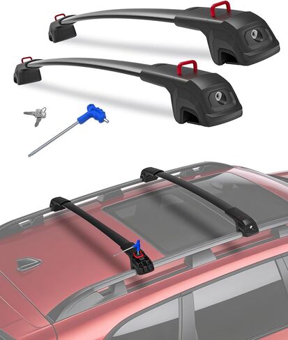 قضبان متقاطعة لرف السقف 2026 بوزن 360 رطل متوافقة مع Subaru Crosstrek Wilderness 2024-2026 وVolkswagen VW Tiguan 2018-2026 (ليست محدودة) وTaos 2022-2026 قضبان سقف من الألومنيوم قابلة للقفل in Kuwait