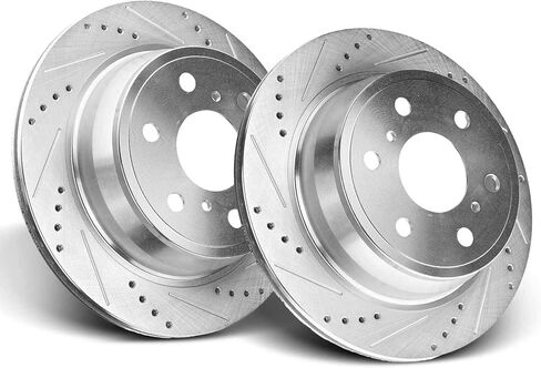Rear for 2007-2020 Chevy Tahoe Brake Rotors, for Avalanche Silverado Suburban 1500 LD, Cadillac Escalade ESV EXT, GMC Sierra Yukon XL 1500 Limited Drilled Slotted Brakes Replacement 55133 in Kuwait