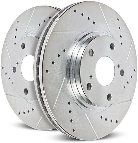 دوارات الفرامل الأمامية PowerStop Evolution لسيارة Mazda CX-50 2023-25 ​​- ترقية دوارات قرص الأداء المحفورة والمشقوقة، JBR1930XPR in Kuwait