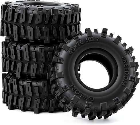 4 قطعة 40*16 مللي متر 0.7 "إطارات عجلة مطاطية لـ 1/30 SCX30 برونكو Ascent-32 in Kuwait