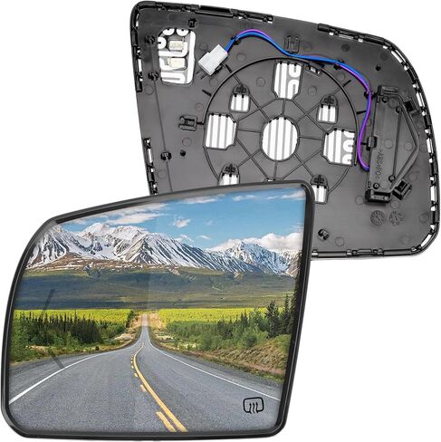 Passenger Side Mirror Replacement for 2008-2017 Toyota Sequoia, 2007-2020 Toyota Tundra Mirrors Glass - Convex Mirror Glass, Right Side Rear View Mirror with Power Heated & Signal Lamp in Kuwait