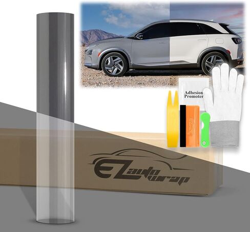 12"x60" (1FT x 5FT) PPF Paint Protection Film UV Clear to Smoke Black Width 12" (inches) Headlight Taillight Fog Tint Photochromic Color Shift Changing Hydrophobic Clear Bra in Kuwait