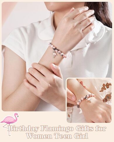 ASKRAIN Flamingo Birthday Gifts for Women, 18th Birthday Gifts for Teen Girls, Flamingo Bracelet for Granddaughter Daughter Sister Niece Friends in Saudi Arabia