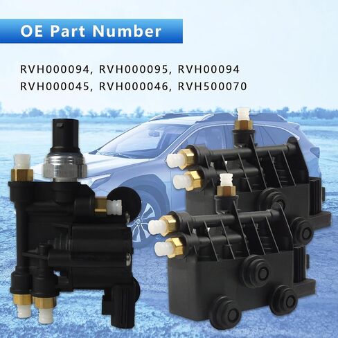 Air Suspension Valve Kit, Air Suspension EAS Valve Blocks & Air Suspension Valve Control Unit Fit for Land Rover Range Rover/Sport 2006-2013, LR3 2005-2009, LR4 2010-2016 OE RVH000046 RVH000055 in Saudi Arabia